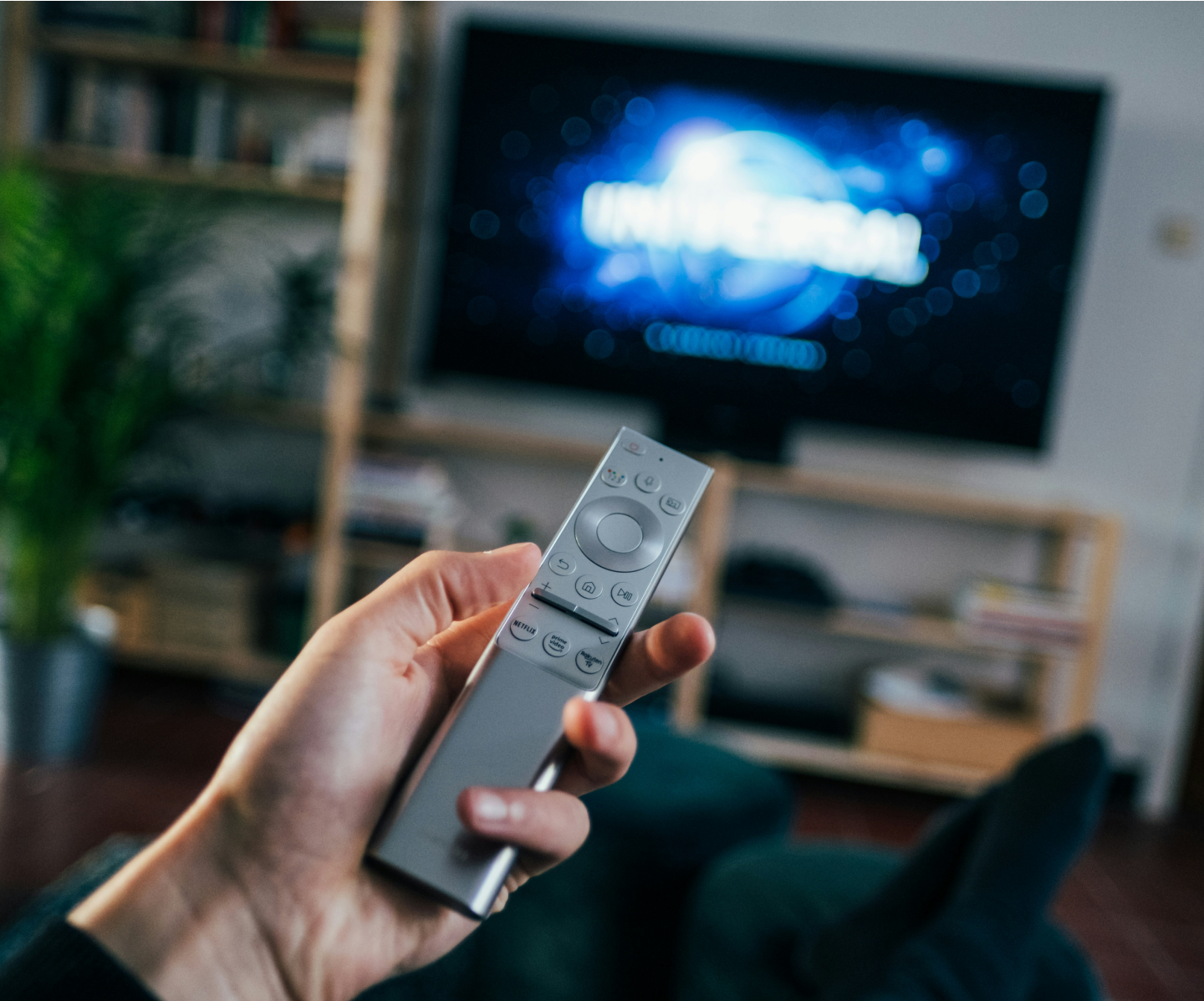 remote in a hand