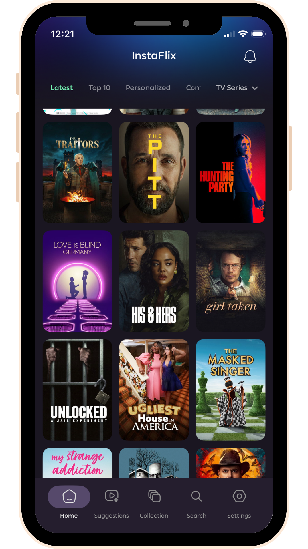 Instaflix Website screenshot 1